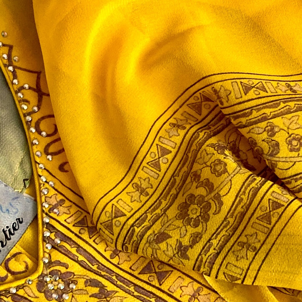 Stunning gold and grey salwar set with  touch of purple.